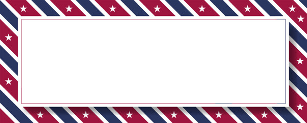 Patriotic Frame Red with White, and Blue USA Banner.