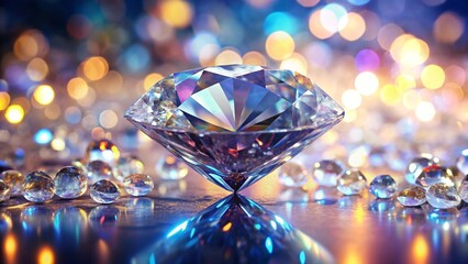 diamond on blue background