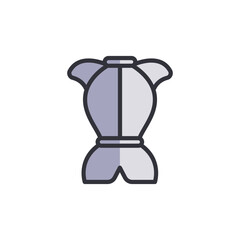 Abstract Torso Silhouette On A Transparent Backdrop In Light Colors