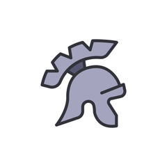 Stylized Ancient Greek Warrior Helmet Illustration On Transparent Layer