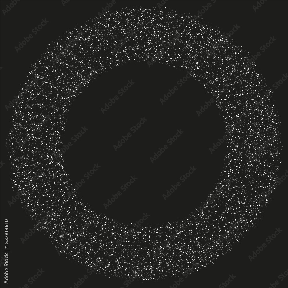 Poster glowing dot ring. circular dot texture. particle shape vector. abstract dotted border.