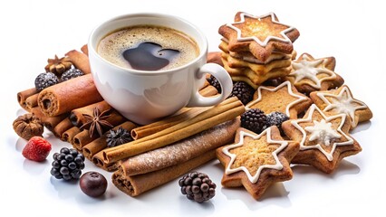 A cozy cup of hot mulled wine with cinnamon and anise, evoking the aroma of Christmas spices