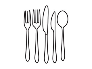 cutlery simple line art