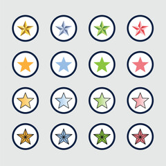 star rating, positive feedback style collection. Customer review with five metallic golden stars in speech bubble. Service satisfaction, quality, good rate illustration.