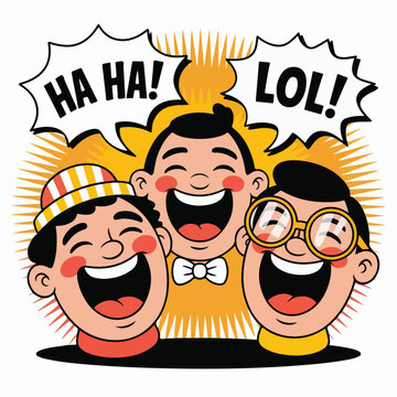International Joke Day Funny Face Vector,Happy Joke Day Cartoon Smile Design,Laughing Face Icon