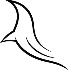 Obraz premium Creative Ocean Fin Wave Silhouette Symbol for Aquatic Wildlife Representation