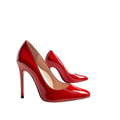 red high heels isolated on background white