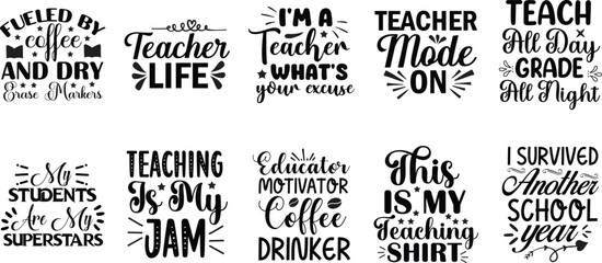 World Teacher's Day Typography Bundle Design