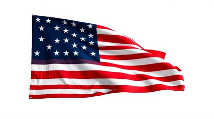 American Flag Waving Proudly in the Wind
