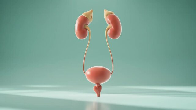 Detailed 3 d illustration of the human urinary system kidneys bladder and ureters anatomy medical educational diagram anatomy urinary tract