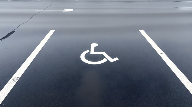 Parking space reserved for disabled people showing accessibility and inclusivity - Powered by Adobe