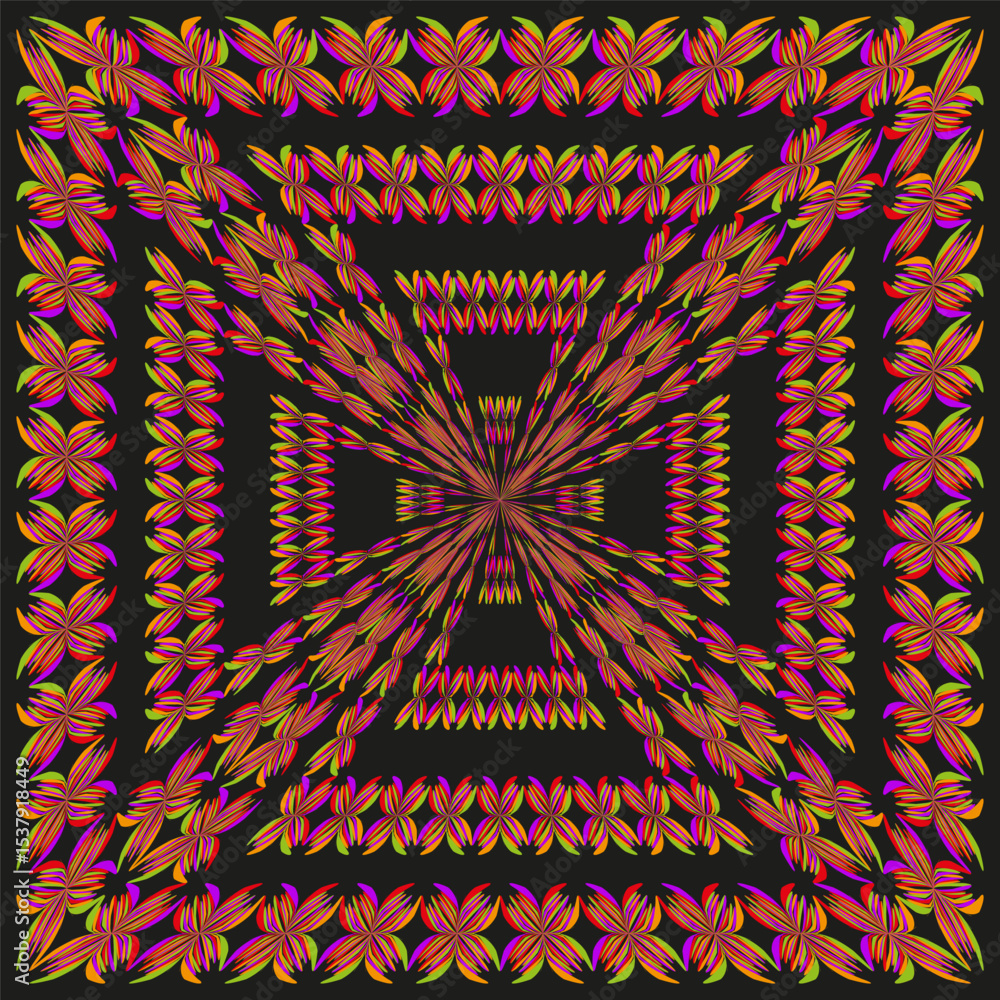 Poster perspective square vector. star pattern grid. geometric tile shape. abstract illusion form.