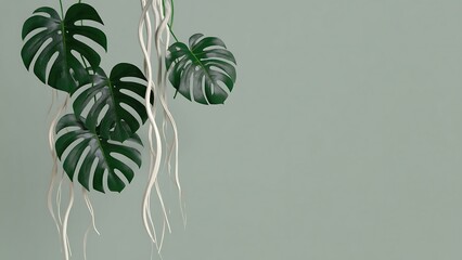 Monstera Plant: An artistic image showcases the elegance of a monstera plant, its iconic leaves and winding roots creating a harmonious balance of nature and design.