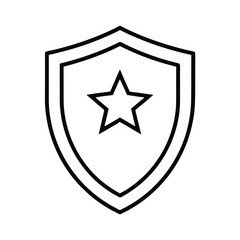 Classic shield with star emblem vector graphic design for branding logos and security applications