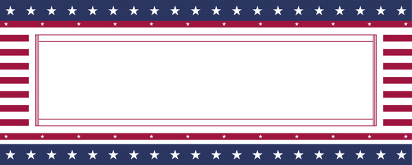 Patriotic Frame with Stars and Stripes and Blank