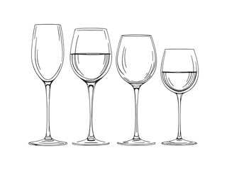 glass of wine vector illustration