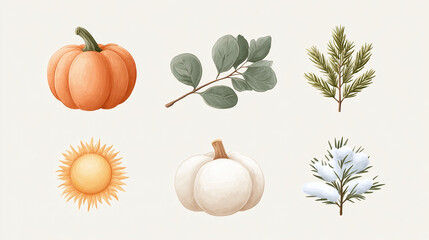 Autumn and Winter Botanical Illustrations