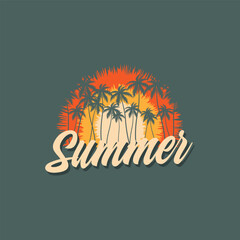 Obraz premium Summer time emblem or logo or label or t-shirt vector image