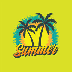 Summer time emblem or logo or label or t-shirt vector image