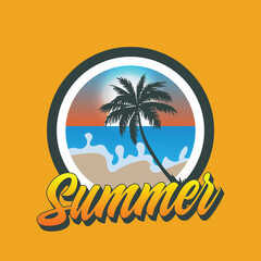 Obraz premium Summer time emblem or logo or label or t-shirt vector image