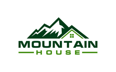 Mountain house combination logo design vector illustration