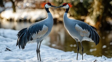 Naklejka premium grey crowned crane