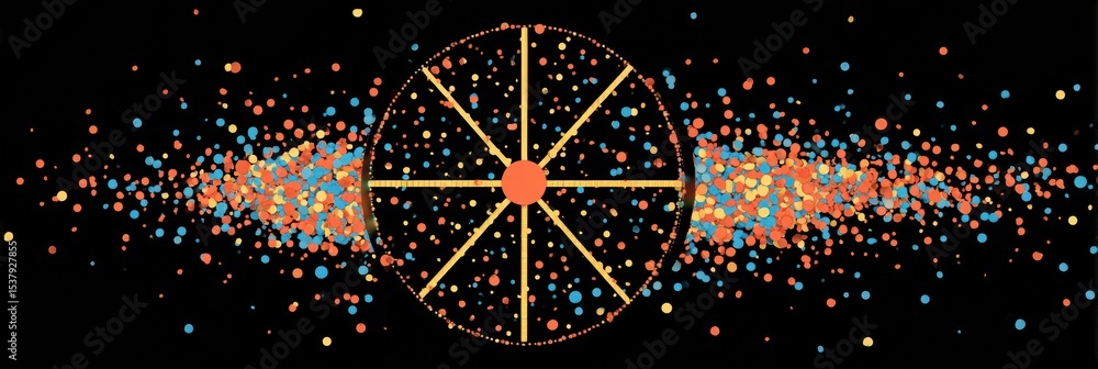 Aufkleber spinning wheel of fortune with bright arrow and colorful confetti creating a festive atmosphere duri
