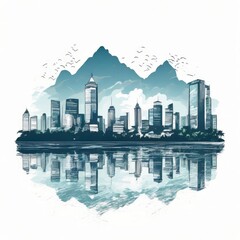 Fototapeta premium an AI Image Generator, Modern Cityscape with High-Rise Buildings