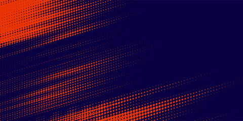 Fototapeta premium Abstract speed lines style orange color halftone banner design template. Vector illustration.