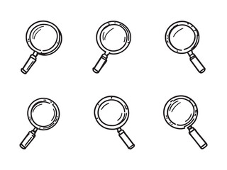 Magnifying glass line art design