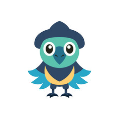 Vector art of a cute parrot bird with colorful feathers