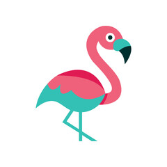 Wildlife tropical flamingo bird vector illustration