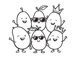 Mango simple line illustration