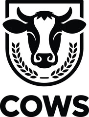 Adobe Illustrator cow head logo design Bold Agricultural Identity – Customizable Cow Symbol. 