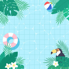 summer background with tropical flowers