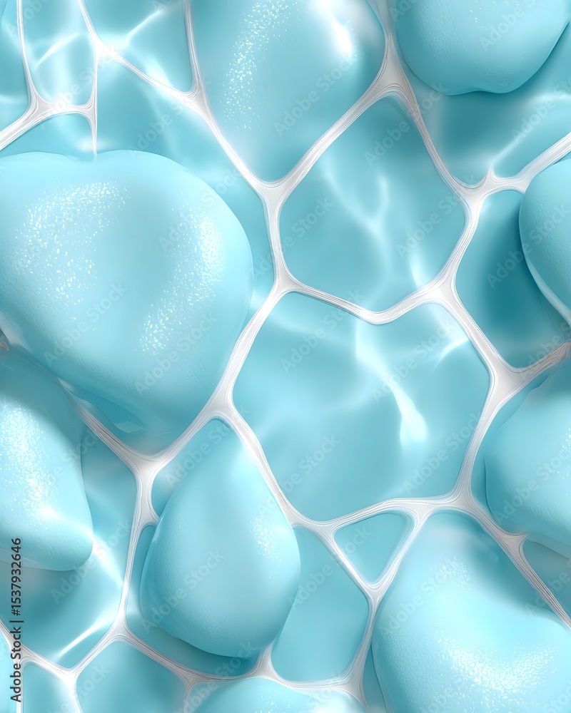 Poster abstract blue background with bubbles seamless pattern background
