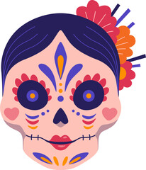 Colorful Sugar Skull Illustration for Day of the Dead