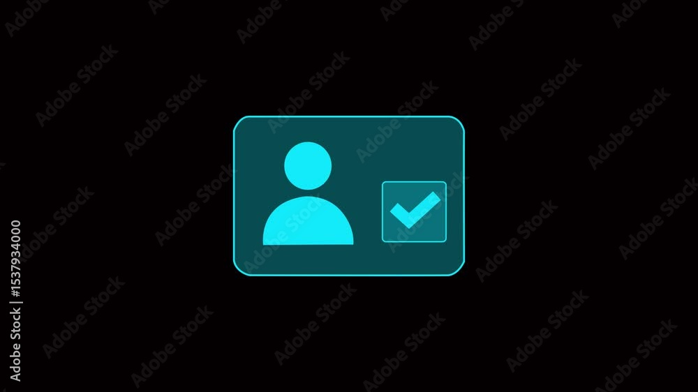 Poster kyc verify processing with face scanning concept. unlocking innovation, a motion graphic of padlock 