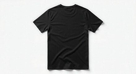 Blank Black T-Shirt Mockup Back View, High-Resolution Image for Design Presentation