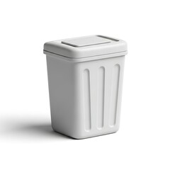 White Trash Can with Lid
