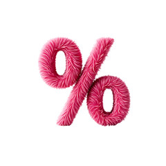 Pink Furry Percentage Symbol for Discount Promotions