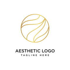 Aesthetic Circle Logo Design Graphic Vector