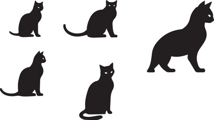 cat and dragon icon set 