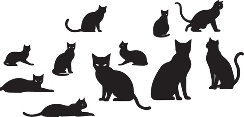 cat and dragon icon set 