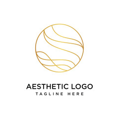 Aesthetic Circle Logo Design Graphic Vector