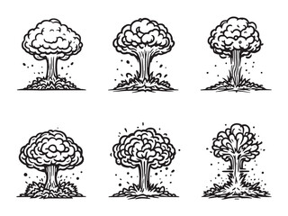 modern nuclear explosion vector art