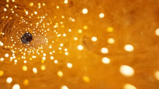 Golden Fiber Optic Light Swirl.