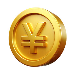 Obraz premium A stunning 3d rendered gold yen coin depicting japanese currency isolated on black background