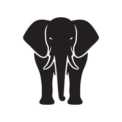 Elephant silhouette vector art on white background