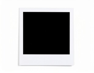 Blank instant photo frame with a black center on a white background